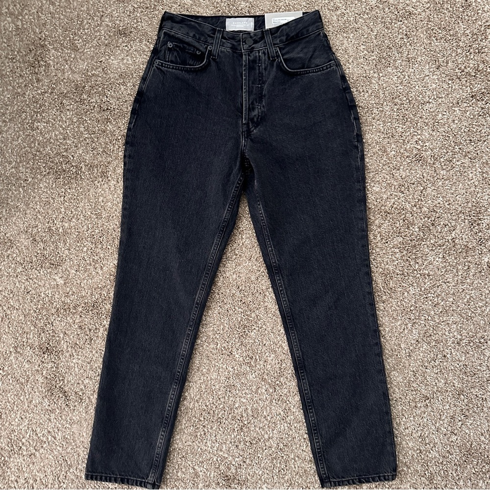 Everlane The Curvy‎ 90s Cheeky Straight Jean Washed Black Sz 28 Brand New $110 - Picture 3 of 16